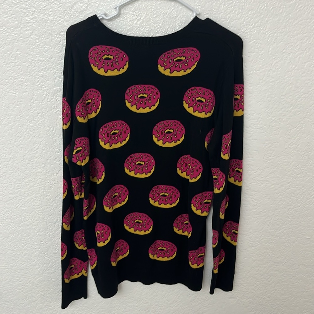 Forever 21 Black Sweater with Pink Donut Pattern - Picture 4 of 4